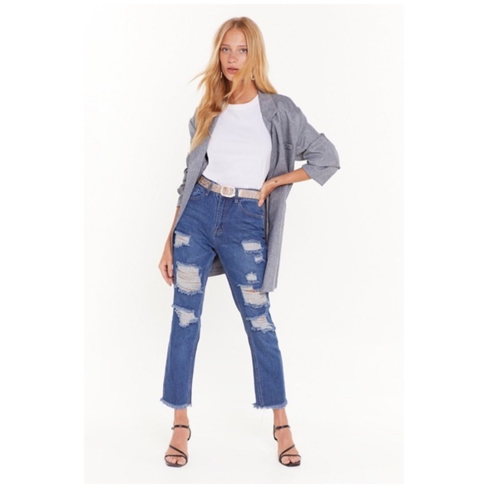 Nasty Gal Distressed Mom Jeans Size 8, NWT